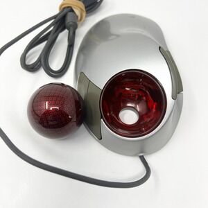 Microsoft Trackball Explorer 1.0 Wired Ergonomic Mouse Silver Red Ball Vintage